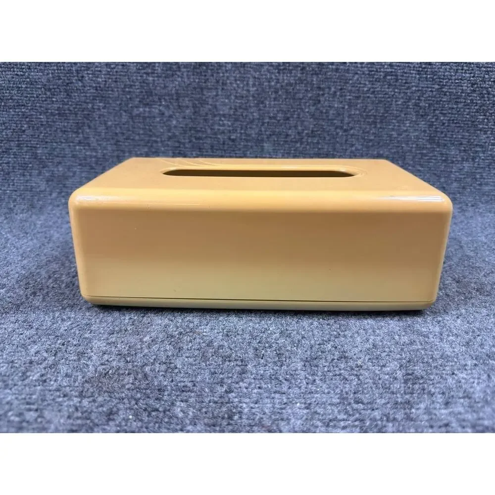 Plastic Tissue Box Cover Beige Rectangular Used Cleaning Required